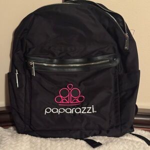 Paparazzi Black Backpack with Pink Embroidery